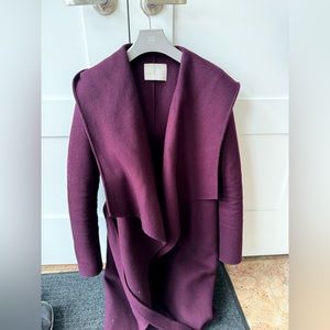 SOIA & KYO Burgundy/Purple Wool Coat